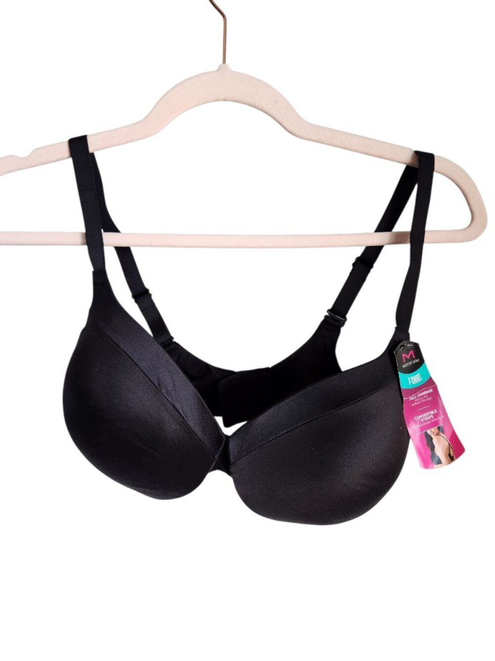 Maidenform Bra 36D Black Women's Comfort Devotion Full Coverage Convertible New